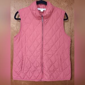 Coldwater Creek Coral Quilted Vest